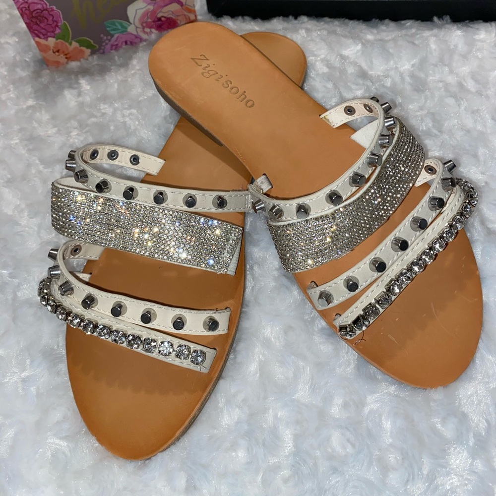 Zigi Aiza Rhinestones & Studded Sandals